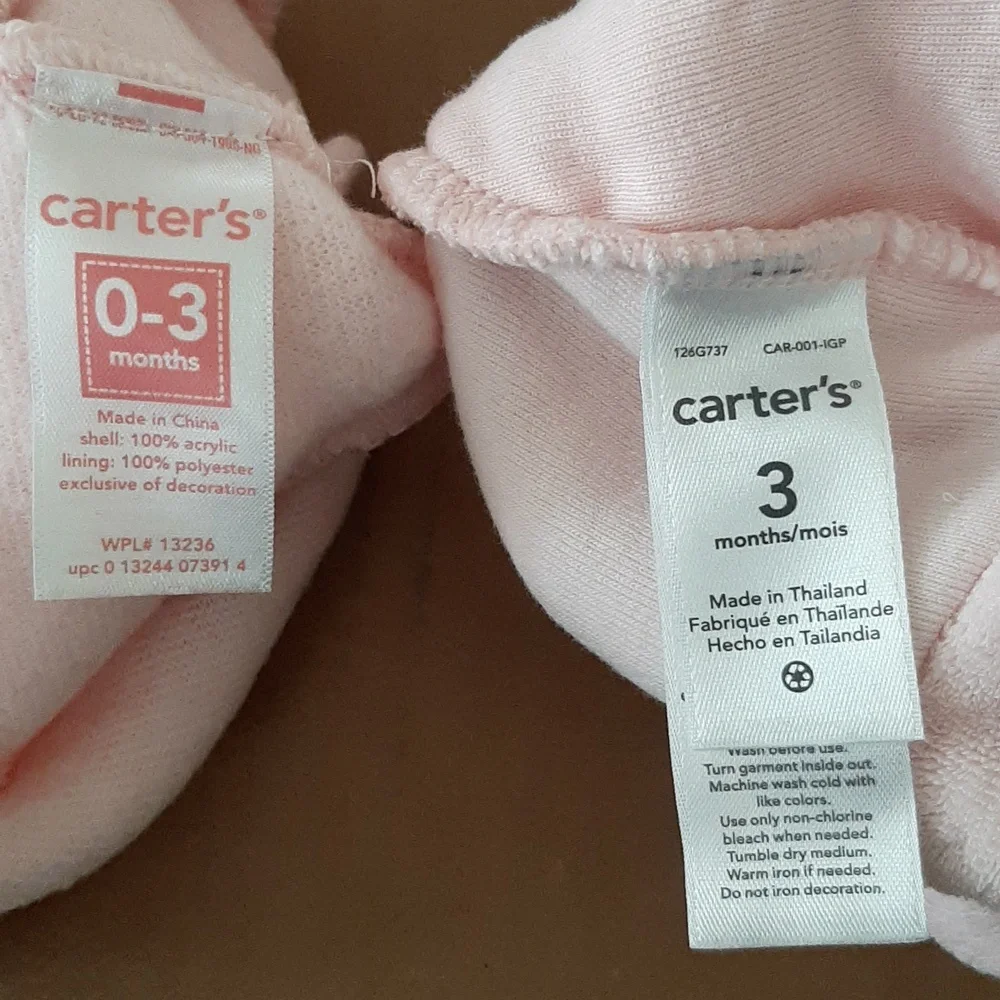 Pink infant hats